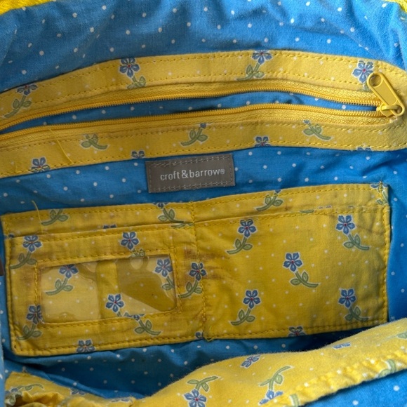 Croft & Barrow Quilted Floral Shoulder Bag Zip Top Purse Pockets Double Handles - Picture 5 of 7